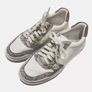 Cole Haan Grand Pro Rally Sneakers Shoes Women's Sz 8B Ivory Smooth Snake Print